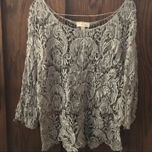 Silvery-gray lace top